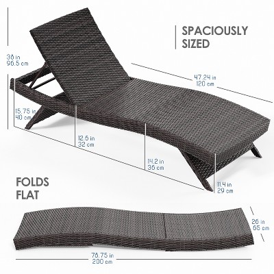 Premium Brown Wicker Outdoor Chaise Lounge Set of 2