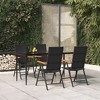 vidaXL Patio Dining Set Black Outdoor Furniture 3/5/7/9 Piece Multi Sizes - 63" Table Length 4 Items - 2 of 4