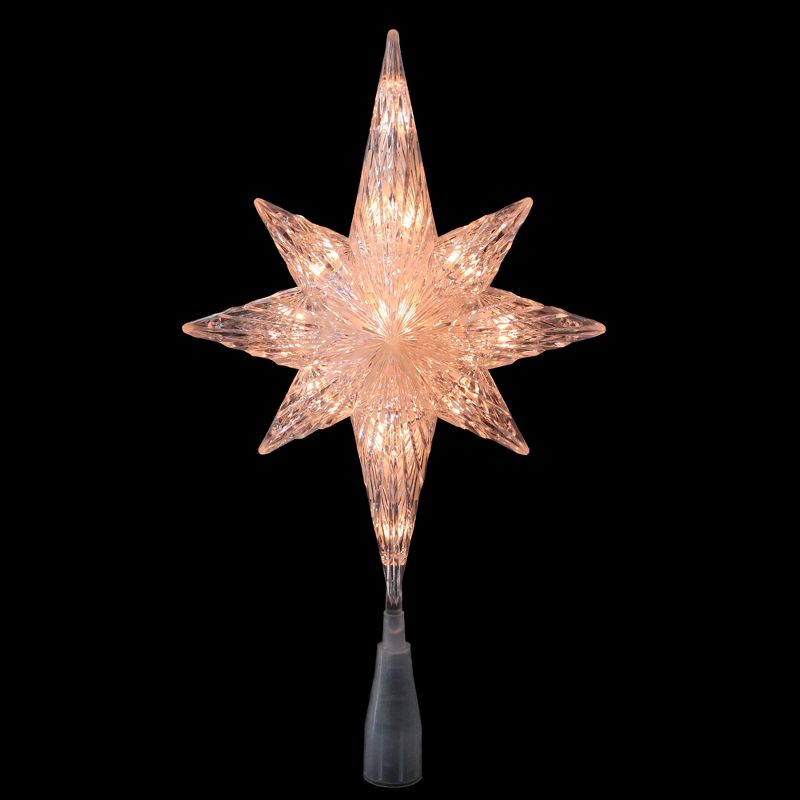 Northlight 11" Lighted 8 Point Bethlehem Star Christmas Tree Topper - Clear Lights , Green Wire, 2 of 4