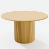 PexFix 52" Wood Round Dining Table Kitchen Table for 4-6 with Arc-Shaped Edge Top & Concave Cylinder Legs for Living/Dining Room Coffee Office Natural - 4 of 4