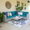 Leisure Made Forsyth 5pc Wicker Sectional in Peacock Fabric - 2 of 4