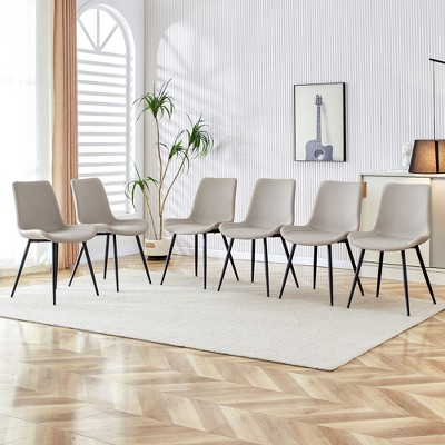 Sapphtopaz Dining Chairs Set Curved Widened Cushion Kitchen Chair with Metal Legs Armless Dining Chairs for Dining Room, Living Room