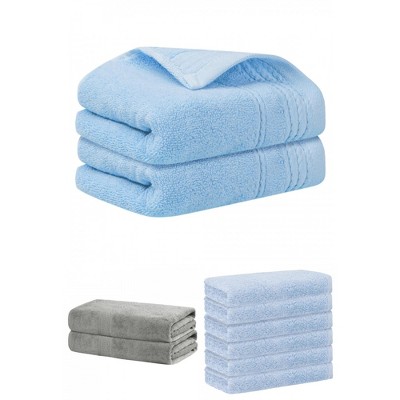 REGALWOVEN Striped Soft Absorbent Bathroom Cotton Towel Set 3 Pcs
