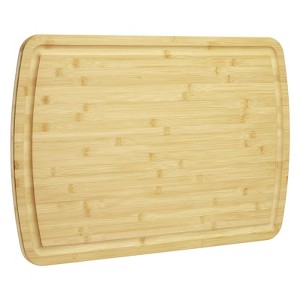 Extra Large Bamboo Cutting Board for Kitchen, 30 x 20 Inch Wooden Chopping Board, Stove Top Cover Wood Butcher Block with Juice Groove , 0.8" Th - 1 of 4