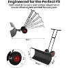 Snow Pusher with Wheels, Heavy Duty Steel Blade, Adjustable Angle & Height Handle for Effortless Driveway Snow Removal - 4 of 4