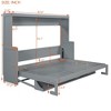 TIRAMISUBEST Full/Queen Size Murphy Bed with Hydraulic Lift Design, Folding Cabinet Bed Frame with Shelf & Desk - 3 of 4