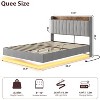 coucheta Floating Bed Frame Full with LED Lights & USB Charging Station – Modern Upholstered Platform Bed with Headboard, Solid Wood Slats Support - 2 of 2
