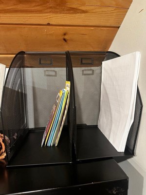 Mind Reader Network Collection Metal Mesh 2 Set Desk Organizer Black :  Target