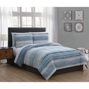 King 7pc Laken Comforter Set Blue - Addison Home