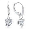 Pompeii3 2.07Ct TW Heart Diamond Dangle Lever Back Hoops 14k White Gold Lab Created - 2 of 3