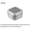 Unique Bargains Tinplate Portable Compact Durable Storage Container with Clear Window Lids 2 Pcs - 3 of 4