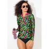 Swimsuits for All Women's Chlorine Resistant Long Sleeve 1/4 Zip Swim Tee (Plus Sizes Available) - 4 of 4
