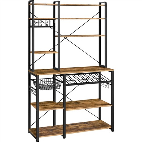 Wood and discount metal bakers rack