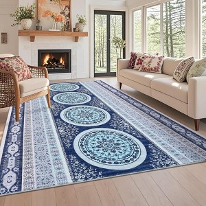 homfan Washable Runner Rug w/ Non-Slip Backing - Ultra-Soft Vintage Carpet for Hallway, Kitchen - 1 of 4