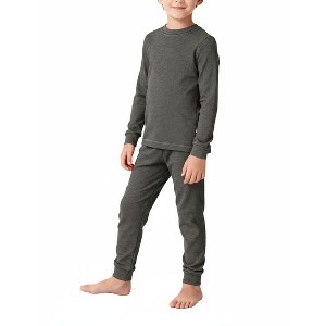 City Threads Boys USA-Made Soft & Cozy Thermal Long Johns 2-Piece Set - Warm Base Layer & Loungewear - 1 of 4