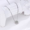 BEAFUP 925 Sterling Silver Round  Pendant Necklace | Adjustable Clavicle Chain for Daily & Formal Wear - Women’s Elegant Gift - 4 of 4