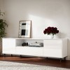 VANIRROR Modern TV Console, TV Stand & Entertainment Cabinet with Storage Shelves – White TV Cabinet for Living Room, Bedroom, or Home Theater - 2 of 4
