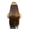 Unique Bargains Women's Straight Long Hair Hair Extensions High Temperature Fiber Gradient Yellow Brown 1 Pc - 2 of 3