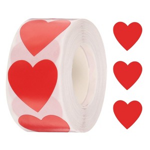 Unique Bargains DIY Crafts Vinyl Self-Adhesive Heart-Shaped Waterproof Sticker 500 Pcs - 1 of 4