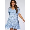 PinkBlush Blue Floral Smocked Ruffle Maternity Dress - 4 of 4