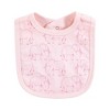 Touched by Nature Infant Girl Organic Cotton Bibs, Pink Peanut, One Size - 4 of 4