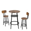 Hooseng 3 Piece Bar Table Set, Kitchen Dining Table Set for 2, Bar Table and Chairs Set with PU Upholstery Stool for Kichten - 3 of 4