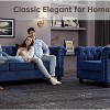 6 Seater Velvet Couches for Living Room Sets, Chesterfield Sofa Loveseat and Armchair 3 Pieces -Morden Fort - 3 of 4