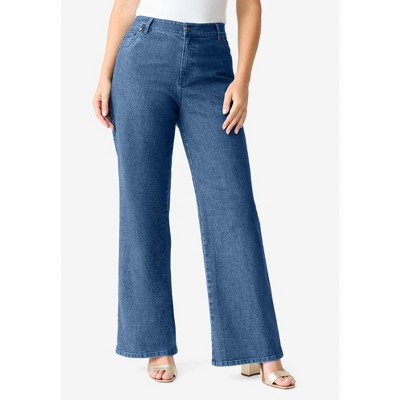 Roaman's Tall Classic Stretch Wide Leg Jean
