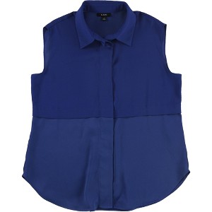 Alfani Womens Tiered Button Up Shirt - 1 of 2