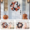Halloween Pumpkin Wreath, 18 Inches Fall Wreath for Front Door with Orange, Black and White Pumpkins, Rattan Bottom Indoor Home Party Decor - 3 of 4