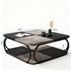 Gulches 39" Coffee Table with 2-Tier Open Storage Shelf, Rustic Grey Wood Top and Black Metal Frame, Sturdy Versatile - 2 of 3