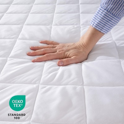 Full Size White Quilted Hypoallergenic Mattress Pad
