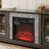 PAGED TV Stand with 18" Fireplace, Faux Stone Entertainment Console with 2-Door Storage & Adjustable Shelves, TV Stands for Living Room - 4 of 4