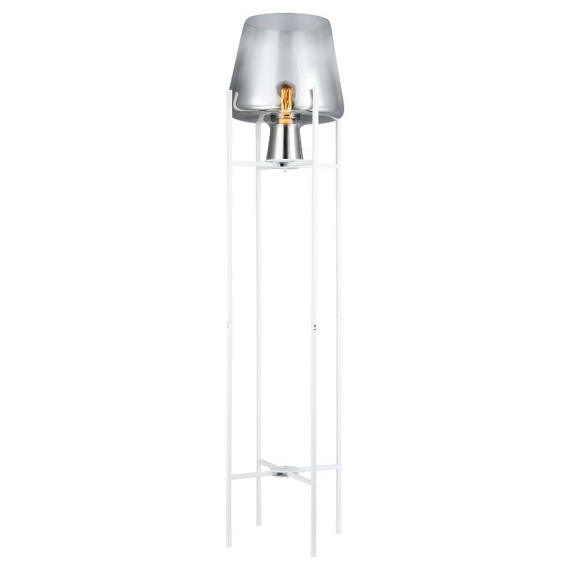 61&#34; Nadia White Metal and Silver Glass Bowl Modern Floor Lamp - River of Goods, 1 of 9