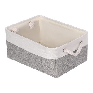 Unique Bargains Fabric Collapsible Storage Organizer Basket with Handles - 1 of 4