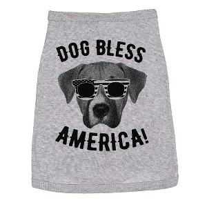 Dog Shirt Dog Bless America Shirt Funny 4th of July Patriotic Clothes for Puppy - Crazy Dog Dog Shirt - 1 of 4