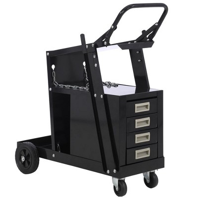 Welding Cart, 220 Lbs Welder Cart With Wheels, 3-tier Welding Carts For ...