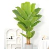 Artificial Banana Tree,Fake Banana Tree with 10 Large Leaves and Natural Bark,Free Maintenance,Greenery Potted Plant for Home Office Decor - 4 of 4