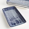 Plum & Post Stria 7" Trays, Set of 4 - Dark Blue/White Ceramic - 4 of 4