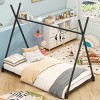 1pc Twin House Bed Frame, Black Sturdy Metal Low Profile Platform with Safety Rails, No Box Spring Needed - Baofuwish - 2 of 4