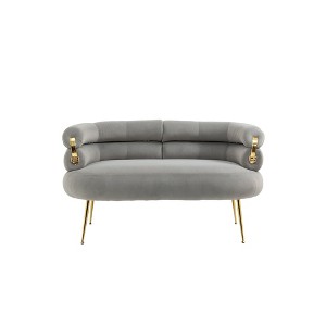 NicBex Upholstered Loveseat Sofa Modern 2 Seater Sofas with Curved Backrest and Metal Legs Suitable for Small Space,Living Room,Office - 1 of 4