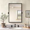 Aghana Digitals 36x24 Inch Rotating Rectangle Mirror, Black Metal Frame Wall-Mounted Vanity Mirror - 3 of 4