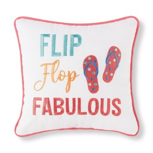 C&F Home 10" x 10" Flip Flop Fabulous Embroidered Small Petite Throw Pillow - 1 of 2