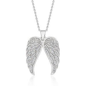 Ross-Simons Italian .40 ct. t.w. CZ Angel Wings Pendant Necklace in Sterling Silver Size 18 - 1 of 3