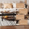 Round Coffee Table with 2-Tier Storage Shelf – Industrial Wood Center Table for Living Room, Small Spaces - 4 of 4