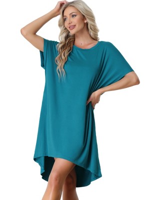 cheibear Women's Batwing Sleeve Nightshirt Lounge Dress Nightgown