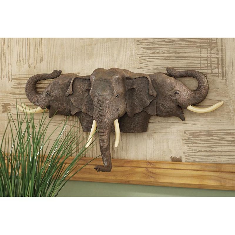 Design Toscano Raised Expectations Elephant Wall Sculpture, 1 of 4