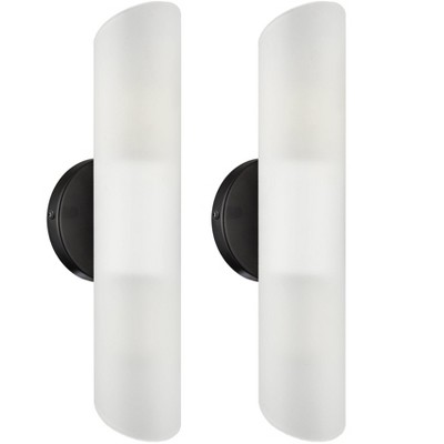 Claxy Modern Bathroom Sconce Cylinder Fixture Set of Two, Black