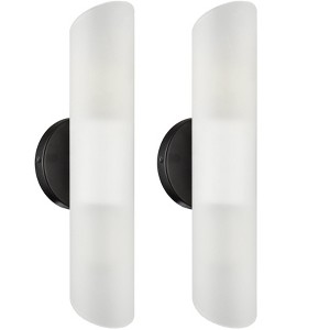 Claxy Modern Bathroom Sconce Cylinder Fixture Set of Two, Black - 1 of 4