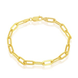 Links of Italy Sterling Silver 4mm Paper Clip Bracelet  - Available Sizes: 7  , 8  Inches - 1 of 2